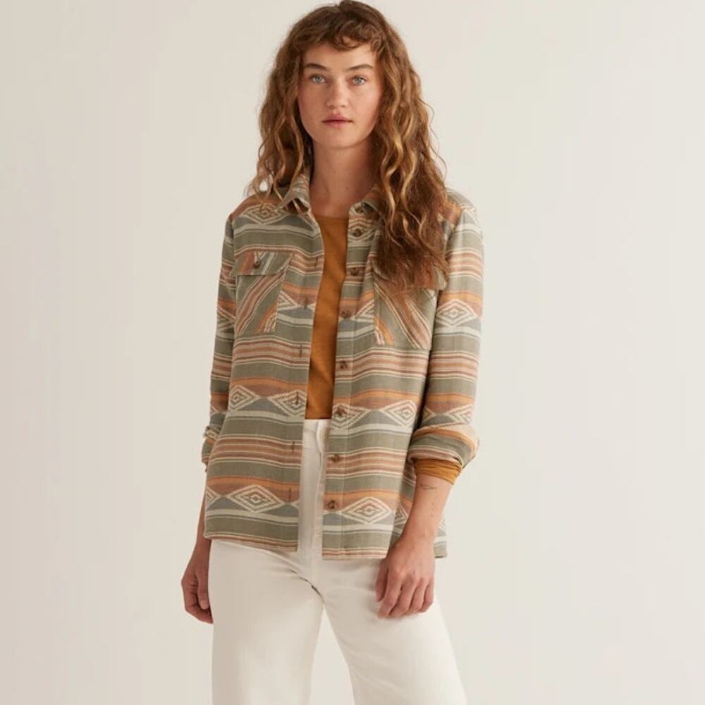 Pendleton Multicolored Coastline Collared Long Sleeve Button Front Overshirt M
